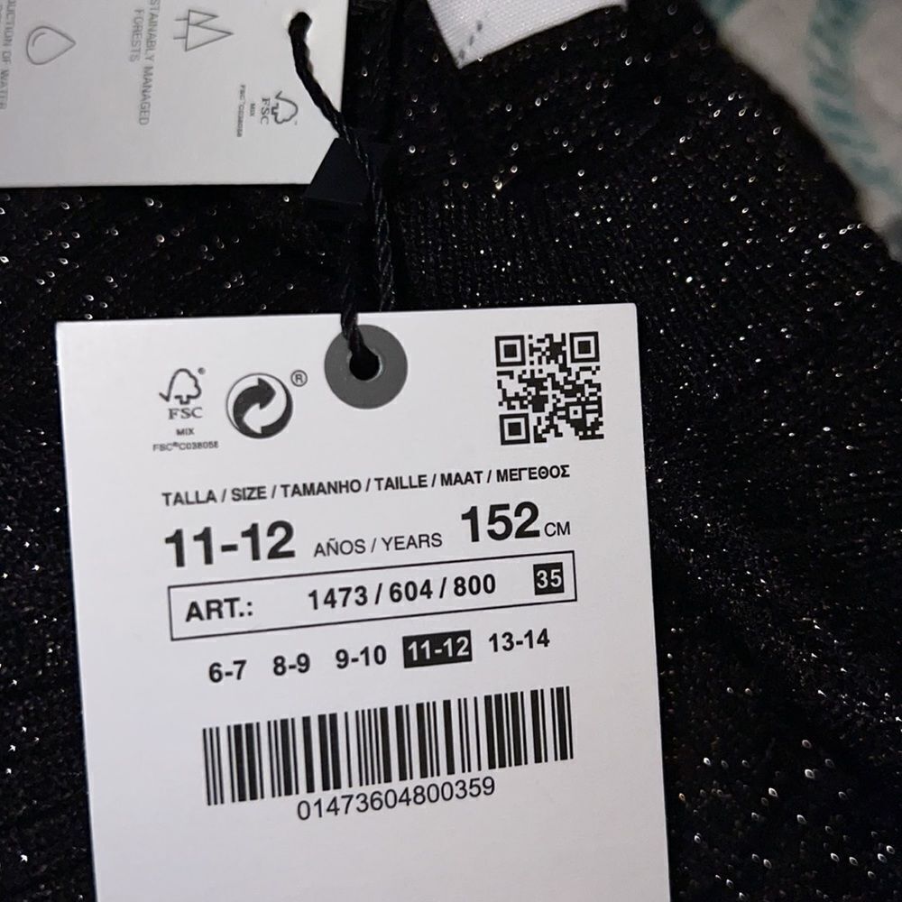 ZARA Kids | Black | RIBBED KNIT SPARKLY SWEATER - Picture 5 of 5